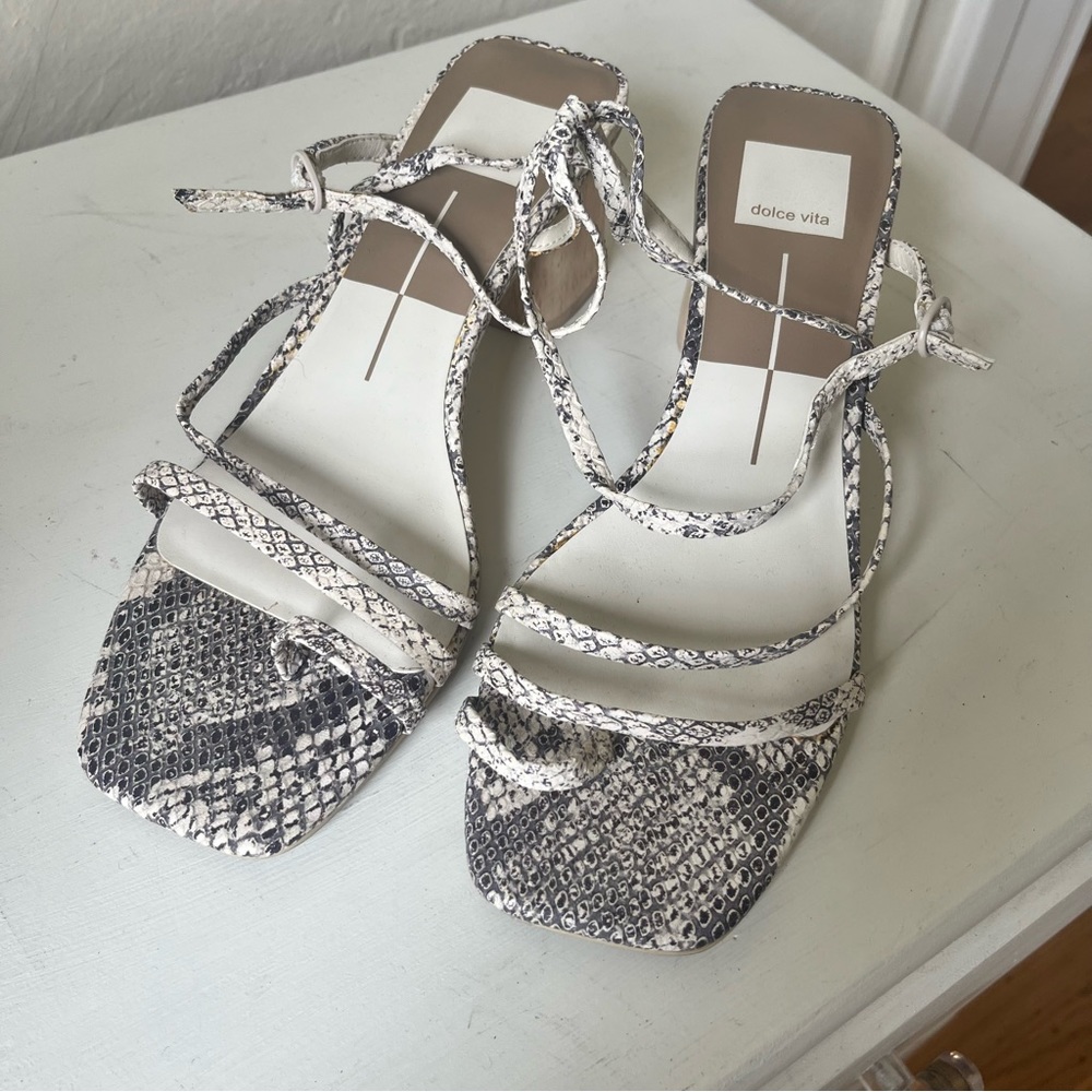 Dolce Vita faux croc skin block heel sandal | Womens size 8